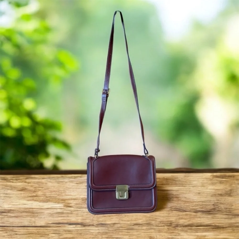 Mango Brown Flap Crossbody Bag Quiet Luxury Gold Hardware
